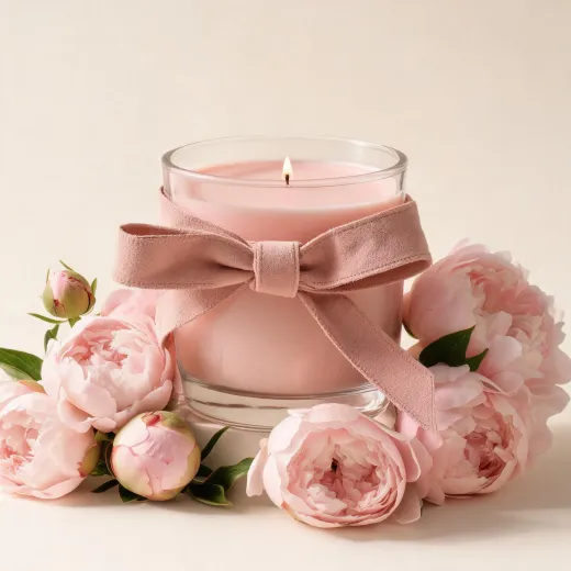 Peony and Blush Suede candle